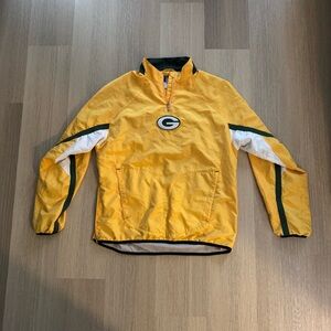 NFL Green Bay Packers Yellow Windbreaker Jacket Size S